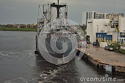 Tampa, Florida - USA - September 2018: American Victory Mariners` Memorial and Museum Ship Editorial Stock Photo