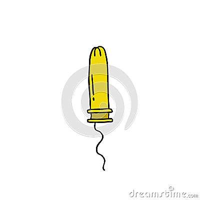 Tampon with applicator doodle icon, vector illustration Cartoon Illustration