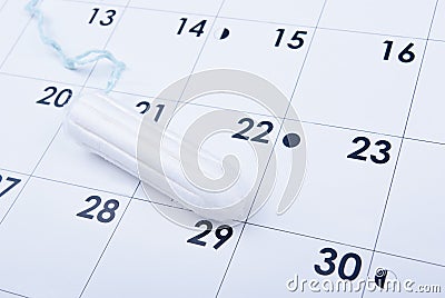 Tampon on calendar Stock Photo