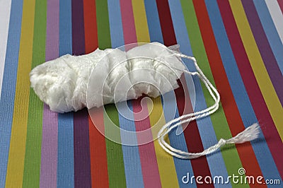 Tampon used for menstrual issues Stock Photo