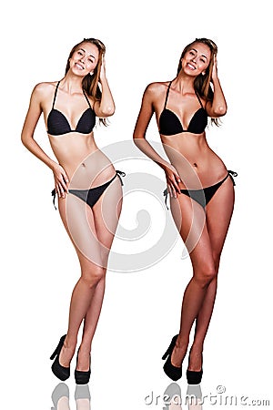 Tan before and after. Stock Photo