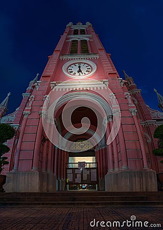 Tan Dinh church exterior against deep blue sky on the background Stock Photo