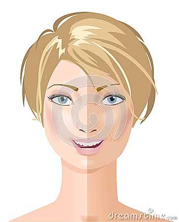 Tan woman portrait Vector Illustration