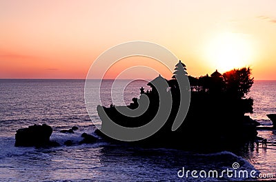 Tanah Lot Sunset Stock Photo