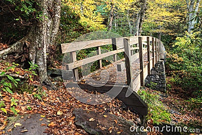 Tanawha Bridge in Autumn Blue Ridge Parkway NC Stock Photo
