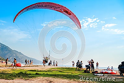 Tandem paragliders Editorial Stock Photo