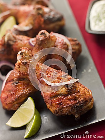 Tandoori Style Baked Chicken Drumsticks Stock Photo