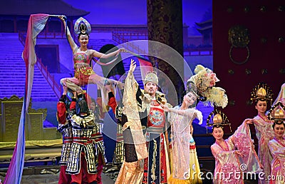 Tang Dynasty dance show in Xi`an, China Editorial Stock Photo