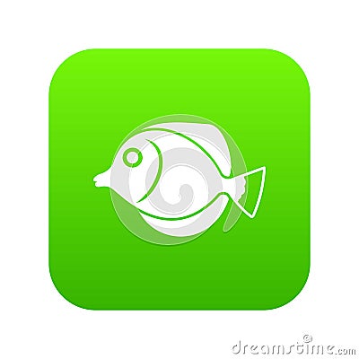 Tang fish, Zebrasoma flavescens icon digital green Vector Illustration