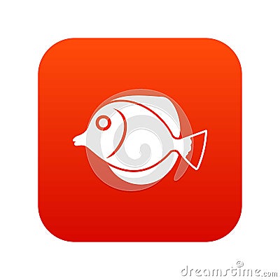 Tang fish, Zebrasoma flavescens icon digital red Vector Illustration