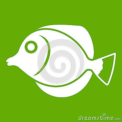 Tang fish, Zebrasoma flavescens icon green Vector Illustration