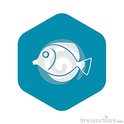 Tang fish, Zebrasoma flavescens icon Vector Illustration