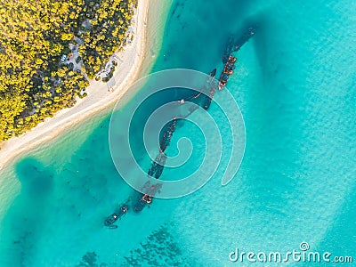 Tangalooma Shipwrecks off Moreton island, Queensland Australia Stock Photo