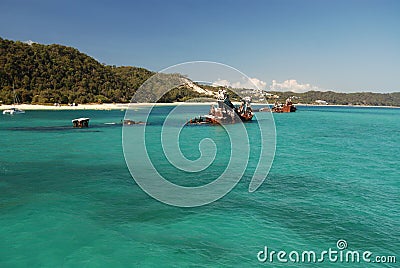 Tangalooma Wrecks on Moreton Island Stock Photo