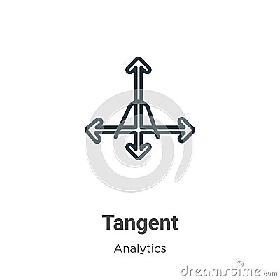 Tangent outline vector icon. Thin line black tangent icon, flat vector simple element illustration from editable analytics concept Vector Illustration