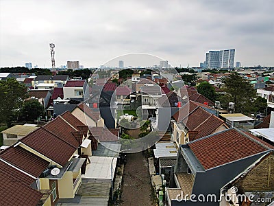 Beautiful aerial view, Casting Process in residential construction. Editorial Stock Photo
