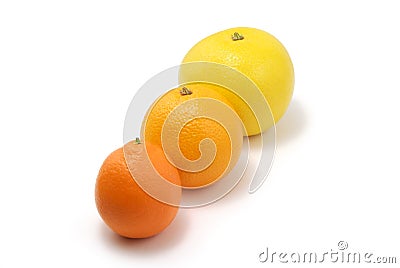 Tangerine, orange, grapefruit Stock Photo