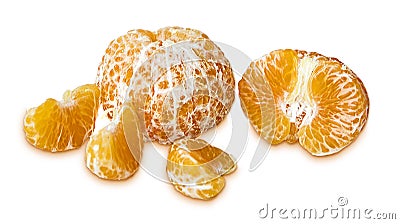 Tangerine segments isolated on white Stock Photo