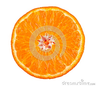 Tangerine slice isolated on white Stock Photo