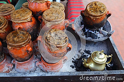 Tangia pot Moroccan food Stock Photo