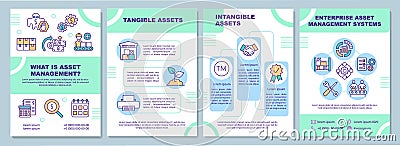 Tangible and intangible asset brochure template Vector Illustration