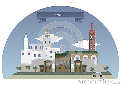 Tangier, Morocco Vector Illustration