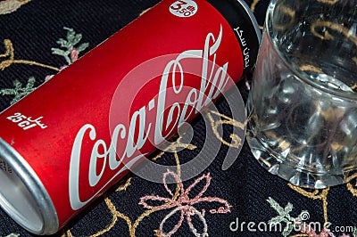 Tangier, Morocco - May 11, 2020: Coca-Cola Isolated O.Editorial Editorial Stock Photo