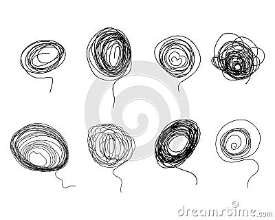 Tangled abstract doodle with hand drawn line Vector Illustration
