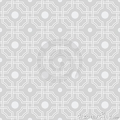 Tangled Eastern Pattern. Traditional arabic entwined geometry pattern. Simple grey adn white background Vector Illustration