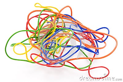 Tangled Electrical Wiring Stock Photo