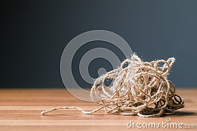 Tangled jute rope Stock Photo