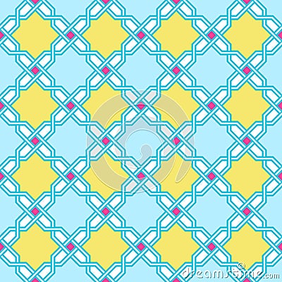 Tangled Lattice Pattern inspired by traditional arabic geometry Vector Illustration