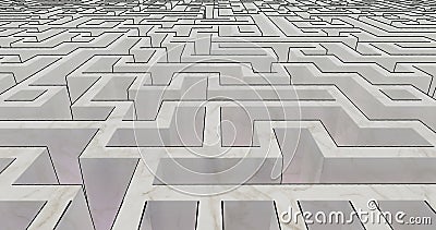 Tangled Maze Puzzle in perspective with hand drawn corners 3d illustration Cartoon Illustration