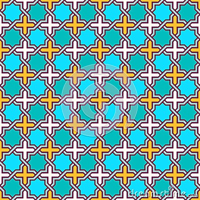 Tangled modern pattern, based on traditional oriental arabic geometry patterns. Vector Illustration