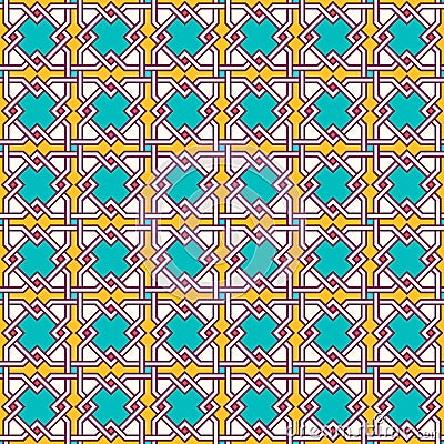 Tangled modern pattern, based on traditional oriental arabic patterns. Seamless vector background. Vector Illustration