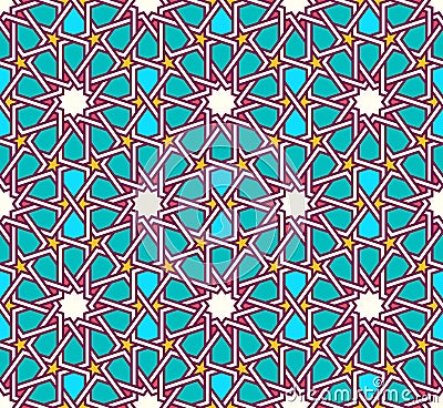 Tangled modern pattern, based on traditional oriental arabic patterns. Seamless vector background. Vector Illustration