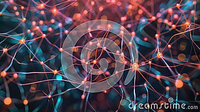 Tangled network of neurons in the brain, neural connections, synapses, conceptual neuroscience image, brain activity Stock Photo