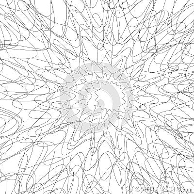 Tangled random curvy lines pattern, geometric element Vector Illustration