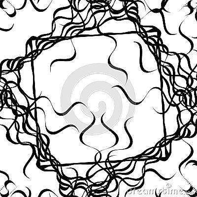 Tangled random curvy lines pattern, geometric element Vector Illustration