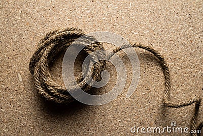 Tangled rope. Jute cable background Stock Photo