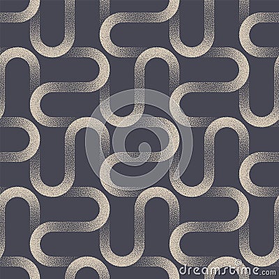 Tangled Smooth Curved Lines Seamless Pattern Vector Stipple Abstract Background Vector Illustration