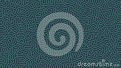 Tangled Thin Turquoise Lines Vector Abstract Background Psychedelic Pattern Vector Illustration