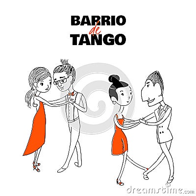 Tango couple poster Vector Illustration