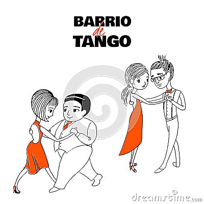 Tango couple poster Vector Illustration