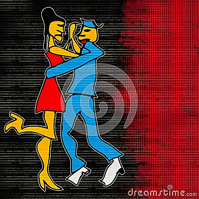 Tango Dance Cartoon Illustration