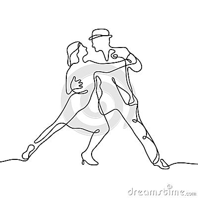 Tango continuous line vector illustration Vector Illustration