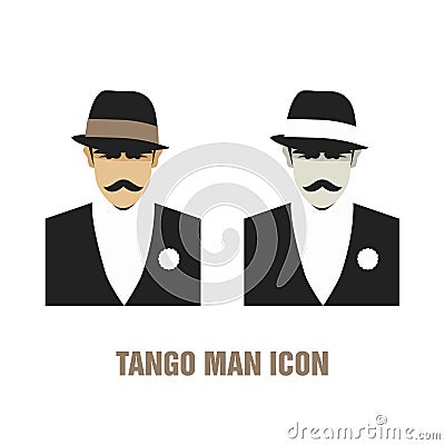 Tango man icon. Cartoon Illustration