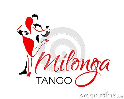 Tango milonga latino dance logo. Vector Illustration