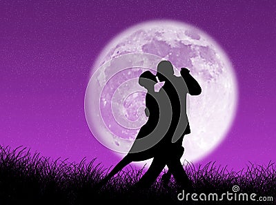 Tango in the moon Stock Photo