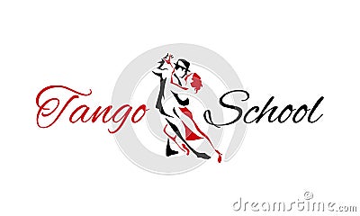 Tango dancing couple man and woman vector illustration, logo, icon for dansing school, party, lessons Vector Illustration
